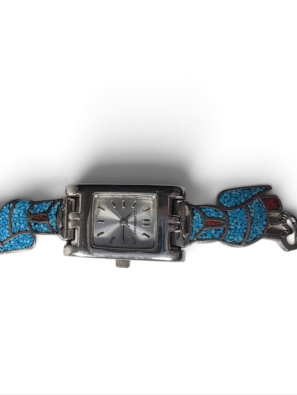 Vintage Claremont Southwestern Turquoise Mosaic Quartz Watch 56-064 Japan Movt